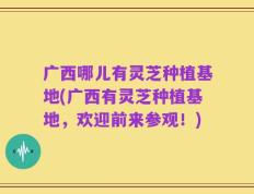 广西哪儿有灵芝种植基地(广西有灵芝种植基地，欢迎前来参观！)