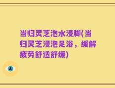 当归灵芝泡水浸脚(当归灵芝浸泡足浴，缓解疲劳舒适舒缓)