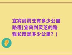宜宾到灵芝有多少公里路程(宜宾到灵芝的路程长度是多少公里？)