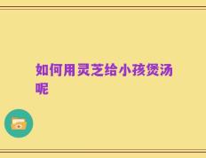 如何用灵芝给小孩煲汤呢