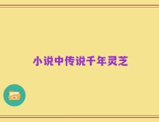 小说中传说千年灵芝