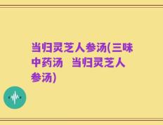 当归灵芝人参汤(三味中药汤  当归灵芝人参汤)