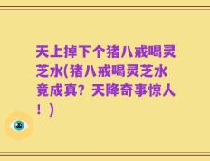 天上掉下个猪八戒喝灵芝水(猪八戒喝灵芝水竟成真？天降奇事惊人！)