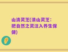 山清灵芝(清山灵芝：把自然之灵注入养生保健)
