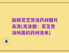 新鲜灵芝煲汤药材图片高清(高清图：灵芝煲汤所需的药材清单)