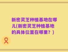 新密灵芝种植基地在哪儿(新密灵芝种植基地的具体位置在哪里？)