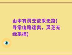 山中有灵芝欲采无路(寻常山路迷离，灵芝无缘采摘)