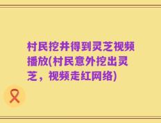 村民挖井得到灵芝视频播放(村民意外挖出灵芝，视频走红网络)