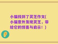 小猫找到了灵芝作文(小猫意外发现灵芝，带给它的惊喜与启示！)