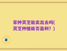 家种灵芝能卖出去吗(灵芝种植能否盈利？)