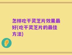 怎样吃干灵芝片效果最好(吃干灵芝片的最佳方法)