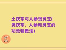 土茯苓与人参煲灵芝(煲茯苓、人参和灵芝的功效和做法)