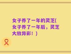 女子养了一年的灵芝(女子养了一年后，灵芝大放异彩！)