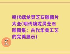明代螭龙灵芝石雕图片大全(明代螭龙灵芝石雕图集：古代华美工艺的完美展示)