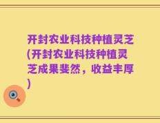 开封农业科技种植灵芝(开封农业科技种植灵芝成果斐然，收益丰厚)
