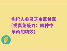 枸杞人参灵芝虫草甘草(提高免疫力：四种中草药的功效)