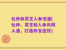 杜仲和灵芝人参泡酒(杜仲、灵芝和人参共同入酒，打造养生佳饮)
