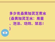 多少克桑黄加灵芝煮水(桑黄加灵芝水：用量、泡法、功效、禁忌！)