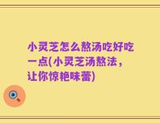 小灵芝怎么熬汤吃好吃一点(小灵芝汤熬法，让你惊艳味蕾)