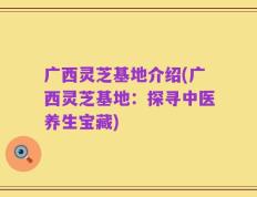 广西灵芝基地介绍(广西灵芝基地：探寻中医养生宝藏)