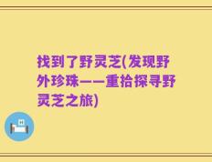 找到了野灵芝(发现野外珍珠——重拾探寻野灵芝之旅)
