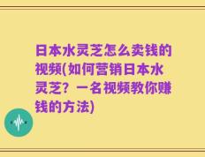 日本水灵芝怎么卖钱的视频(如何营销日本水灵芝？一名视频教你赚钱的方法)