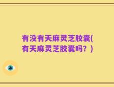 有没有天麻灵芝胶囊(有天麻灵芝胶囊吗？)