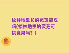 松林地里长的灵芝能吃吗(松林地里的灵芝可供食用吗？)