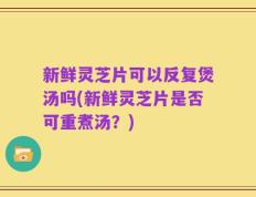 新鲜灵芝片可以反复煲汤吗(新鲜灵芝片是否可重煮汤？)