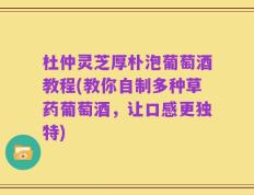 杜仲灵芝厚朴泡葡萄酒教程(教你自制多种草药葡萄酒，让口感更独特)