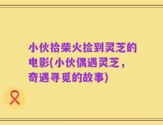 小伙拾柴火捡到灵芝的电影(小伙偶遇灵芝，奇遇寻觅的故事)
