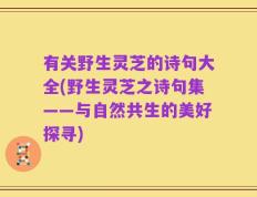 有关野生灵芝的诗句大全(野生灵芝之诗句集——与自然共生的美好探寻)