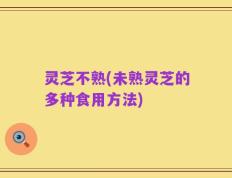 灵芝不熟(未熟灵芝的多种食用方法)