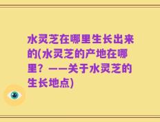 水灵芝在哪里生长出来的(水灵芝的产地在哪里？——关于水灵芝的生长地点)