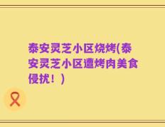 泰安灵芝小区烧烤(泰安灵芝小区遭烤肉美食侵扰！)