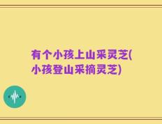 有个小孩上山采灵芝(小孩登山采摘灵芝)
