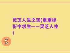 灵芝人生之苦(重重挫折中求生——灵芝人生)