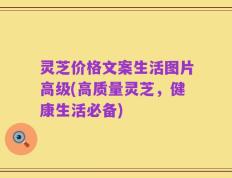 灵芝价格文案生活图片高级(高质量灵芝，健康生活必备)