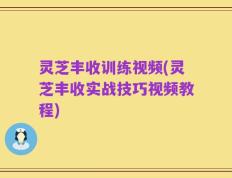 灵芝丰收训练视频(灵芝丰收实战技巧视频教程)