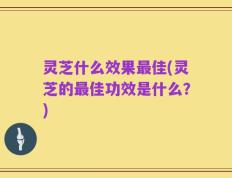 灵芝什么效果最佳(灵芝的最佳功效是什么？)