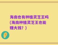 海南也有种植灵芝王吗(海南种植灵芝王也能赚大钱？)