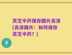 灵芝中药保存图片高清(高清图片：如何保存灵芝中药？)