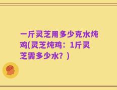 一斤灵芝用多少克水炖鸡(灵芝炖鸡：1斤灵芝需多少水？)