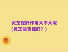 灵芝保肝作用大不大呢(灵芝能否保肝？)