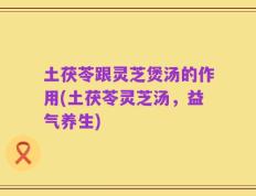 土茯苓跟灵芝煲汤的作用(土茯苓灵芝汤，益气养生)