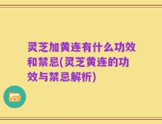灵芝加黄连有什么功效和禁忌(灵芝黄连的功效与禁忌解析)