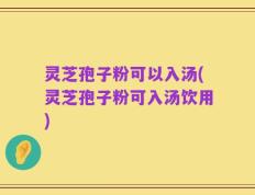 灵芝孢子粉可以入汤(灵芝孢子粉可入汤饮用)