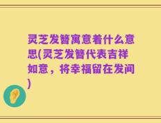 灵芝发簪寓意着什么意思(灵芝发簪代表吉祥如意，将幸福留在发间)
