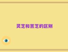 灵芝和苦芝的区别