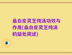 桑白皮灵芝炖汤功效与作用(桑白皮灵芝炖汤的益处简述)